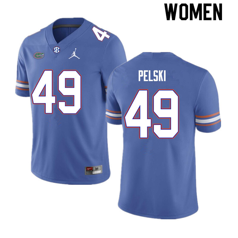 Women #49 Preston Pelski Florida Gators College Football Jerseys Sale-Royal